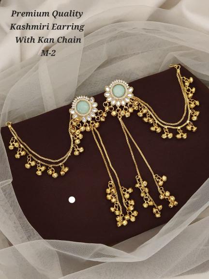 Premium quality kashmiri earring with kan chain m 2 Cheap artificial jwellery in Surat
